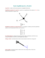 Static Equilibrium for a Particle.docx
